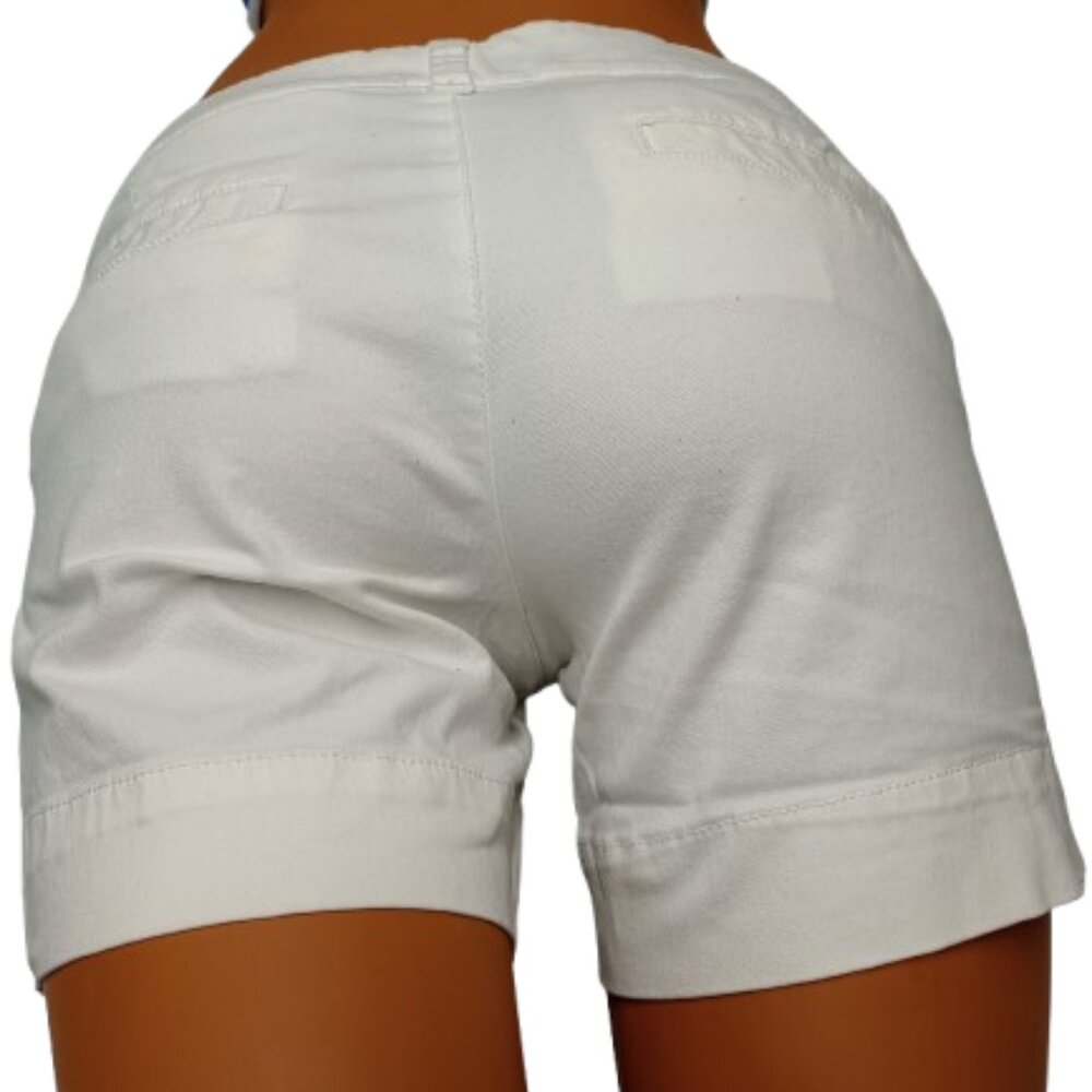 American Eagle Outfitters White Midi Stretch Shorts Women's Size 4 With Marks - Picture 3 of 8